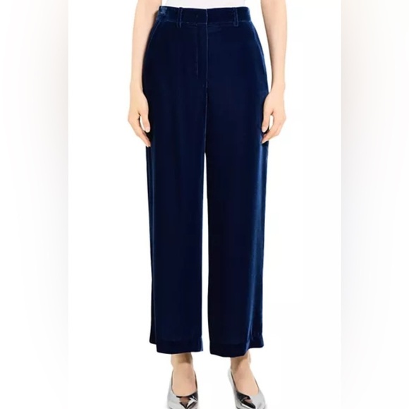 Theory Pants - Theory Velvet Relax Straight Leg Blueberry Color Women’s Pants Size 14